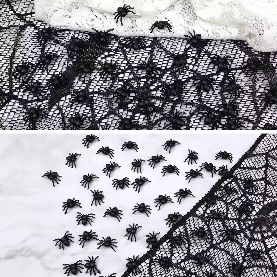 50/500PCS Small Fake Black Spiders Halloween Decoration Horror Spider DIY Party Haunted House Prop Lifelike Insects Tricky Toys