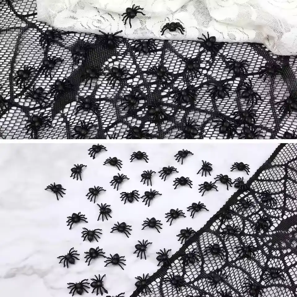 50/500PCS Small Fake Black Spiders Halloween Decoration Horror Spider DIY Party Haunted House Prop Lifelike Insects Tricky Toys